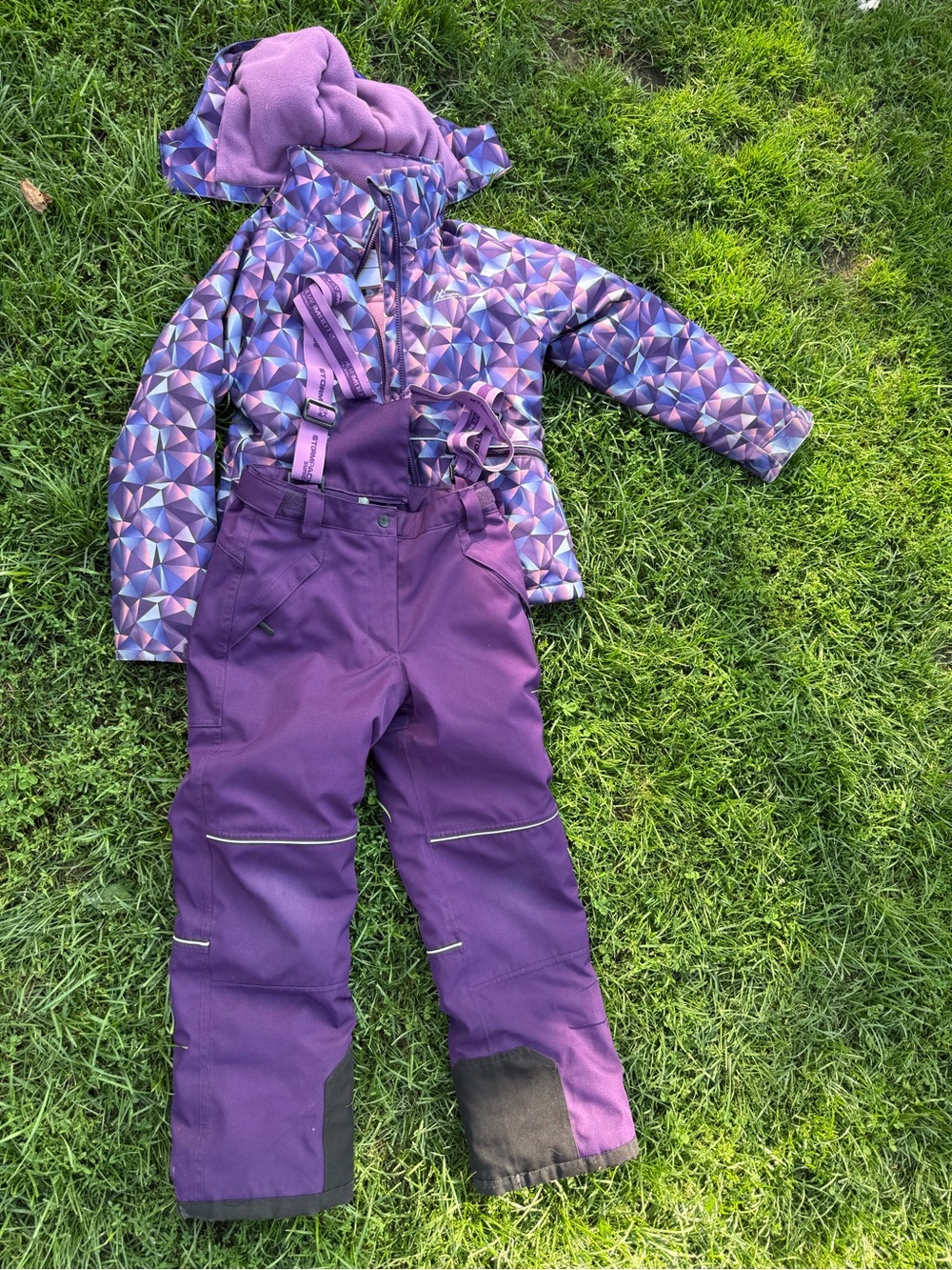 Kids Purple Snow Jacket and snowPants Set - Purple